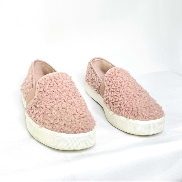 Vince Blair 5 Pink Faux Shearling Slip-On Sherpa Sneaker Sz 7 - Picture 3 of 8
